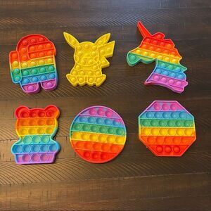 6 Pack Assorted Bubble Pop It Fidget Toys
